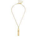 Dainty Gold Bar + Cross Necklace