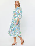 Floral Paisley Pleated Midi Dress