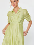 Puff Sleeve Button Down Maxi Dress